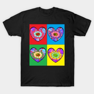 Pop Art Hearts Purple Hearts T-Shirt